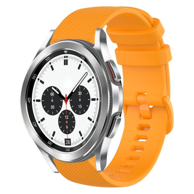 For Samsung Galaxy Watch4 Classic 42mm 20mm Plaid Solid Color Silicone Watch Band