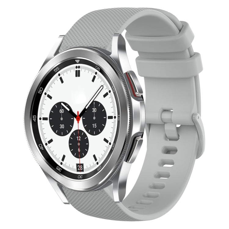 For Samsung Galaxy Watch4 Classic 42mm 20mm Plaid Solid Color Silicone Watch Band
