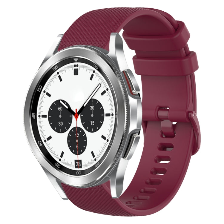 For Samsung Galaxy Watch4 Classic 42mm 20mm Plaid Solid Color Silicone Watch Band