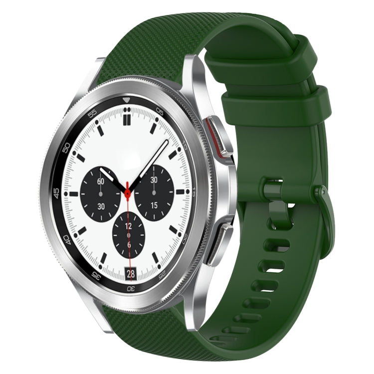 For Samsung Galaxy Watch4 Classic 42mm 20mm Plaid Solid Color Silicone Watch Band