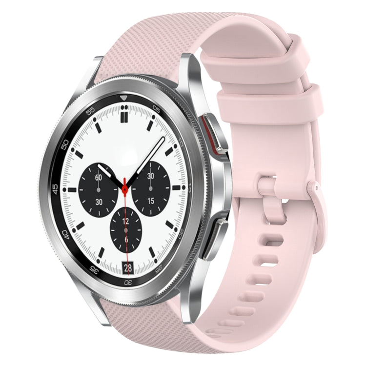 For Samsung Galaxy Watch4 Classic 42mm 20mm Plaid Solid Color Silicone Watch Band