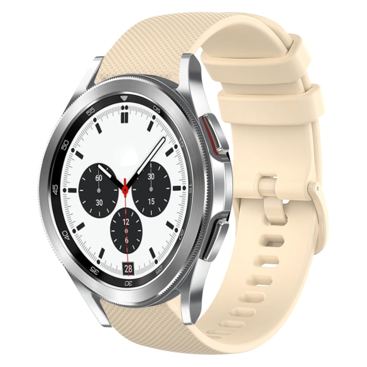 For Samsung Galaxy Watch4 Classic 42mm 20mm Plaid Solid Color Silicone Watch Band