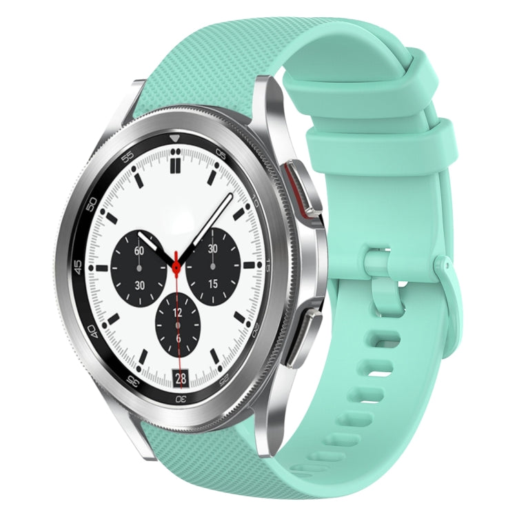 For Samsung Galaxy Watch4 Classic 42mm 20mm Plaid Solid Color Silicone Watch Band