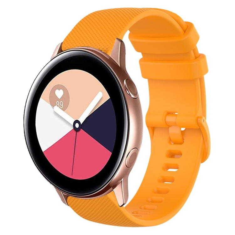 For Samsung Galaxy Watch Active 2 20mm Plaid Solid Color Silicone Watch Band