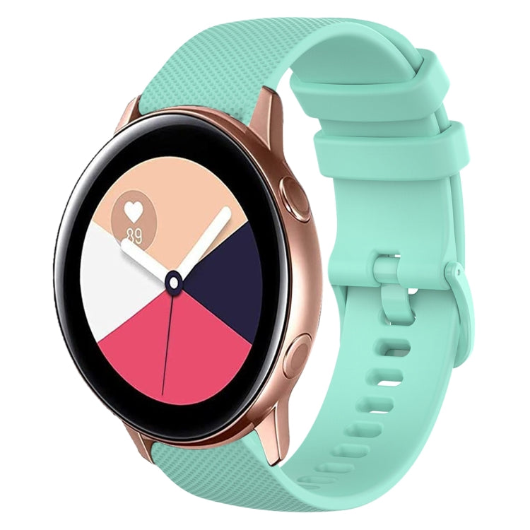 For Samsung Galaxy Watch Active 2 20mm Plaid Solid Color Silicone Watch Band