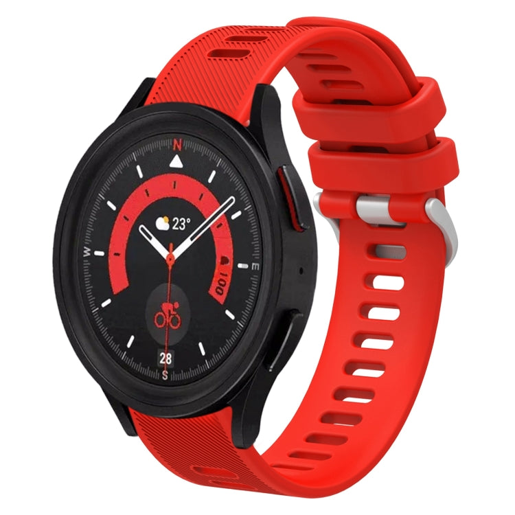 For Samsung Galaxy Watch5 40mm 20mm Twill Solid Color Silicone Watch Band