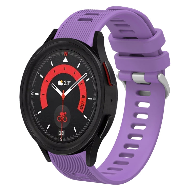 For Samsung Galaxy Watch5 40mm 20mm Twill Solid Color Silicone Watch Band