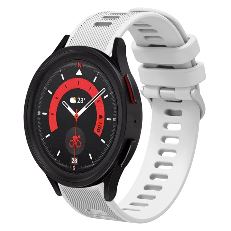 For Samsung Galaxy Watch5 44mm 20mm Twill Solid Color Silicone Watch Band