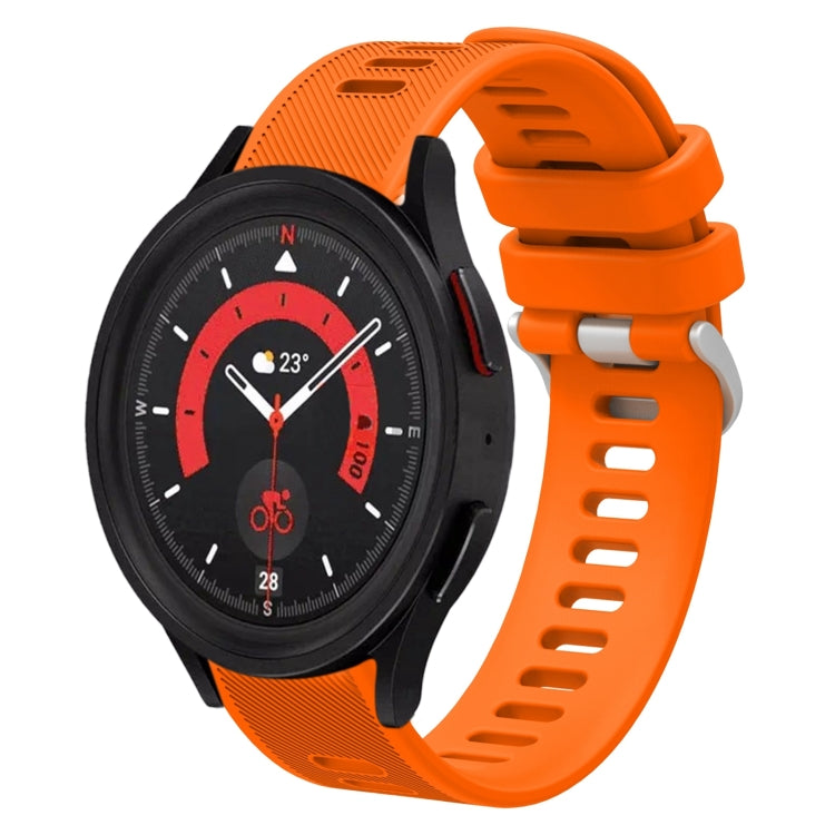 For Samsung Galaxy Watch5 44mm 20mm Twill Solid Color Silicone Watch Band