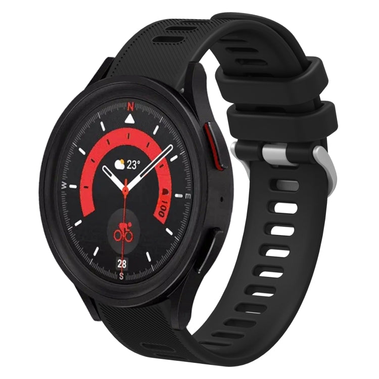For Samsung Galaxy Watch5 44mm 20mm Twill Solid Color Silicone Watch Band