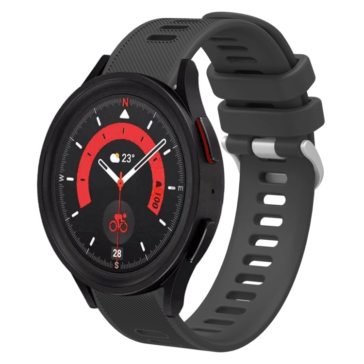 For Samsung Galaxy Watch5 44mm 20mm Twill Solid Color Silicone Watch Band