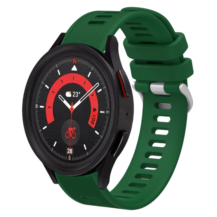 For Samsung Galaxy Watch5 44mm 20mm Twill Solid Color Silicone Watch Band