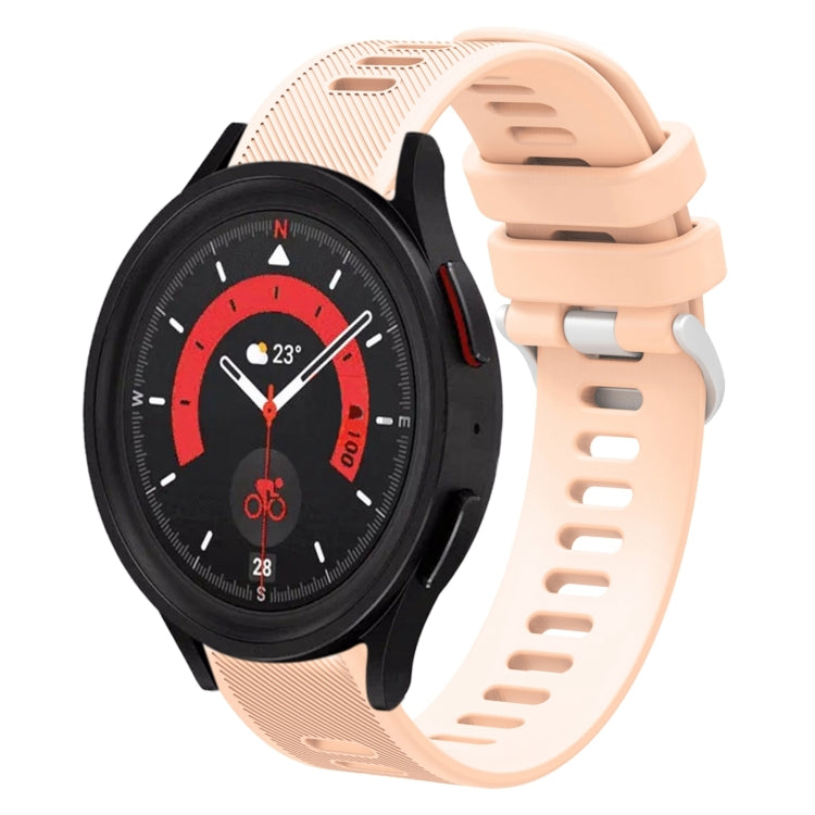 For Samsung Galaxy Watch5 44mm 20mm Twill Solid Color Silicone Watch Band