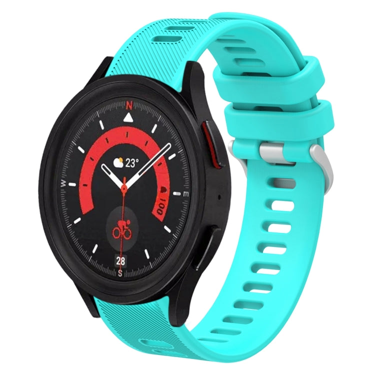 For Samsung Galaxy Watch5 44mm 20mm Twill Solid Color Silicone Watch Band