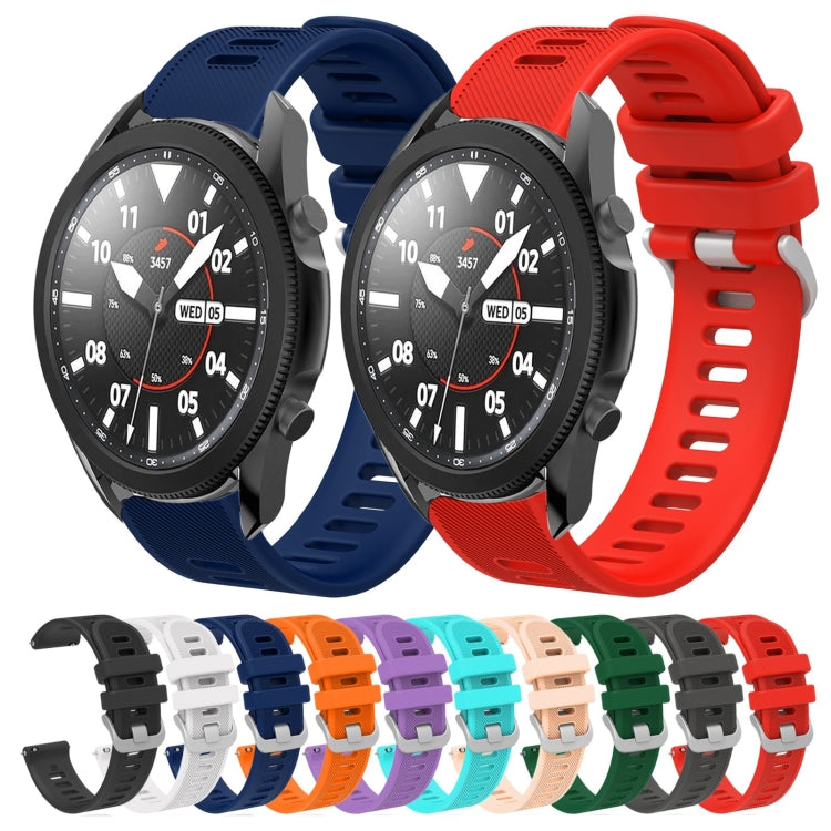 For Samsung Galaxy Watch5 Pro  45mm 20mm Twill Solid Color Silicone Watch Band
