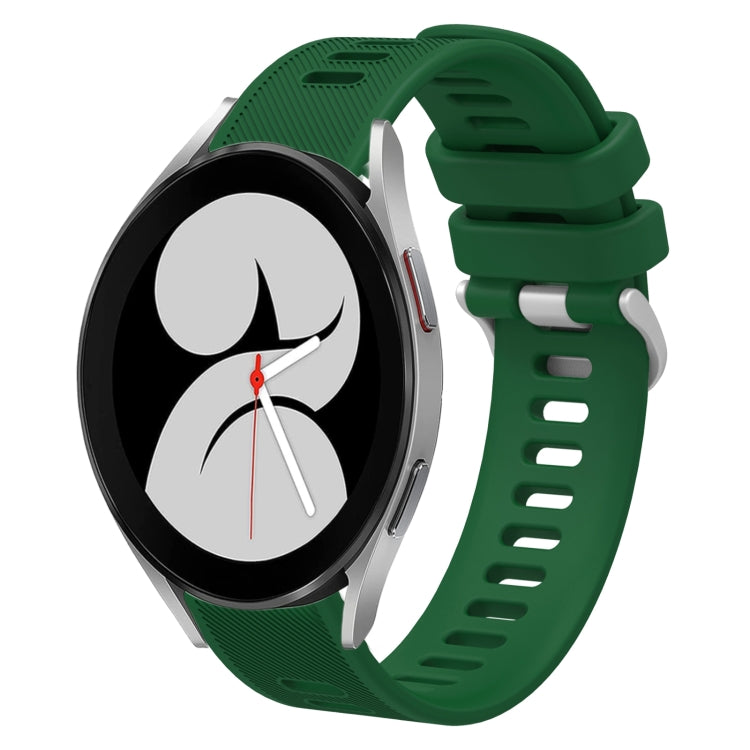 For Samsung Galaxy Watch4 40mm 20mm Twill Solid Color Silicone Watch Band