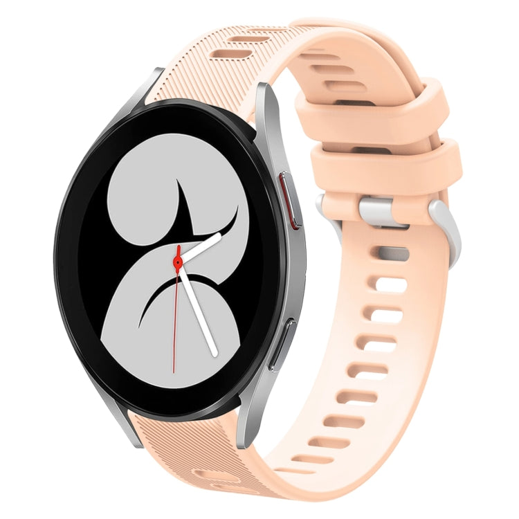 For Samsung Galaxy Watch4 40mm 20mm Twill Solid Color Silicone Watch Band