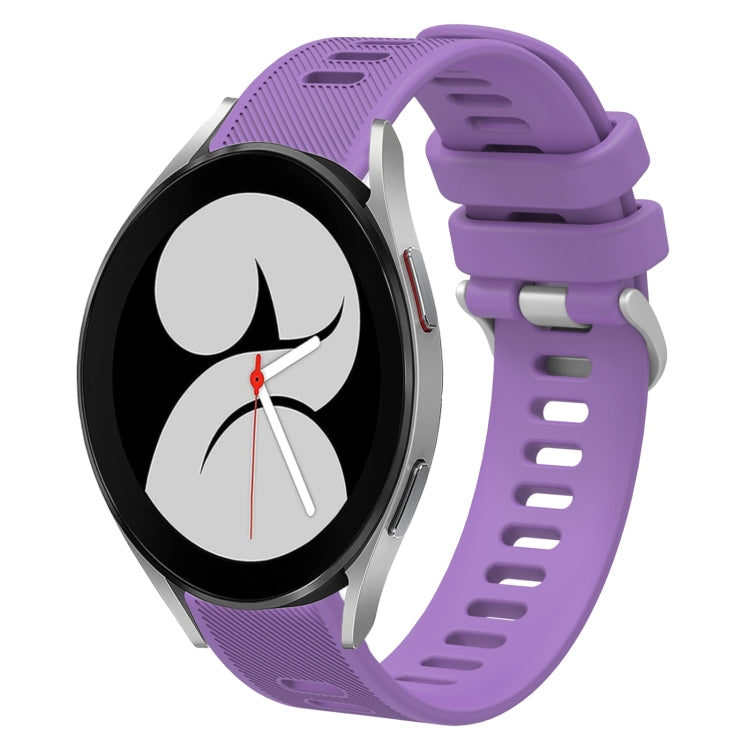 For Samsung Galaxy Watch4 40mm 20mm Twill Solid Color Silicone Watch Band