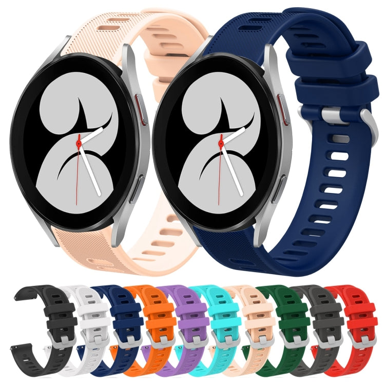 For Samsung Galaxy Watch4 40mm 20mm Twill Solid Color Silicone Watch Band