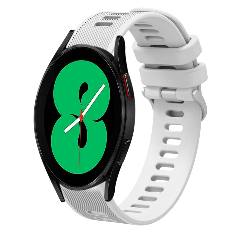 For Samsung Galaxy Watch4 44mm 20mm Twill Solid Color Silicone Watch Band