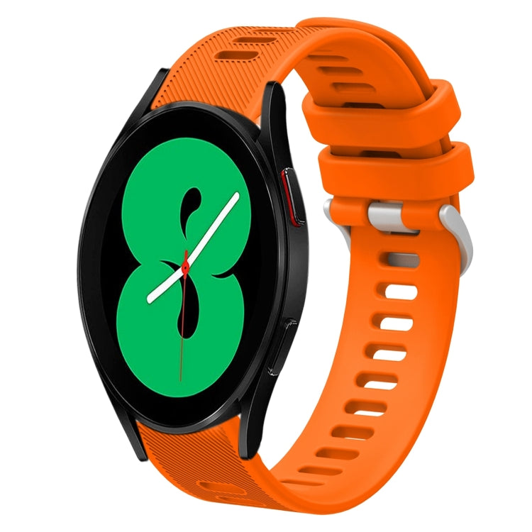 For Samsung Galaxy Watch4 44mm 20mm Twill Solid Color Silicone Watch Band