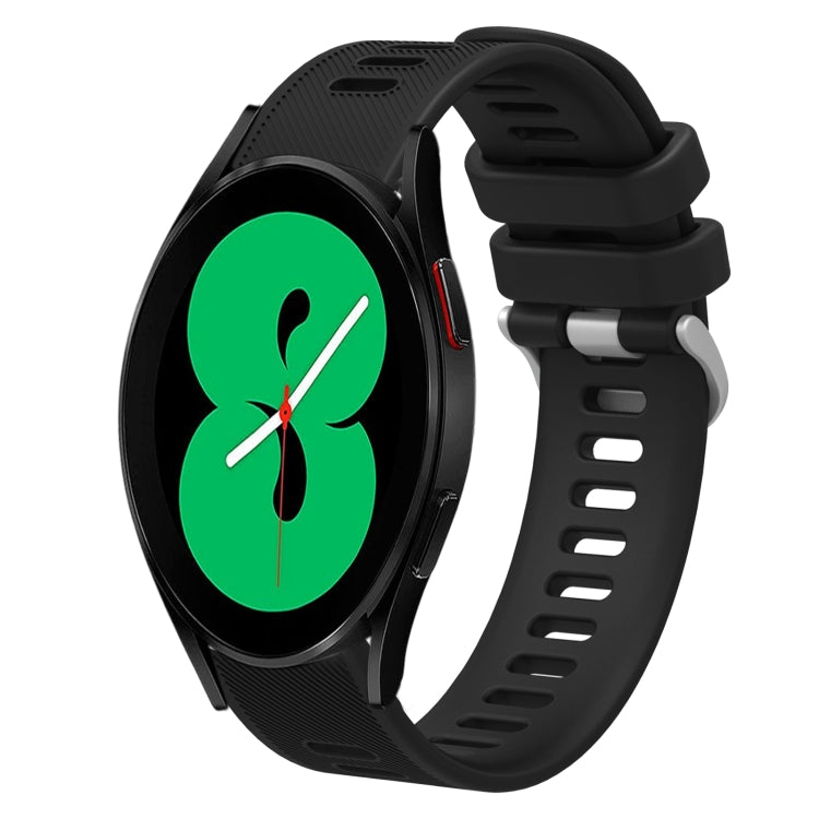 For Samsung Galaxy Watch4 44mm 20mm Twill Solid Color Silicone Watch Band