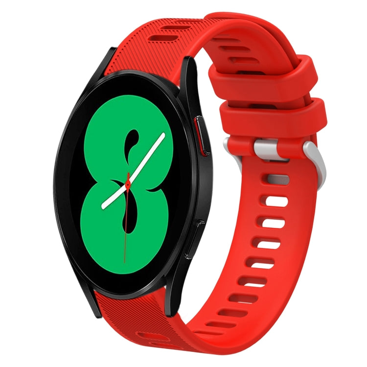 For Samsung Galaxy Watch4 44mm 20mm Twill Solid Color Silicone Watch Band