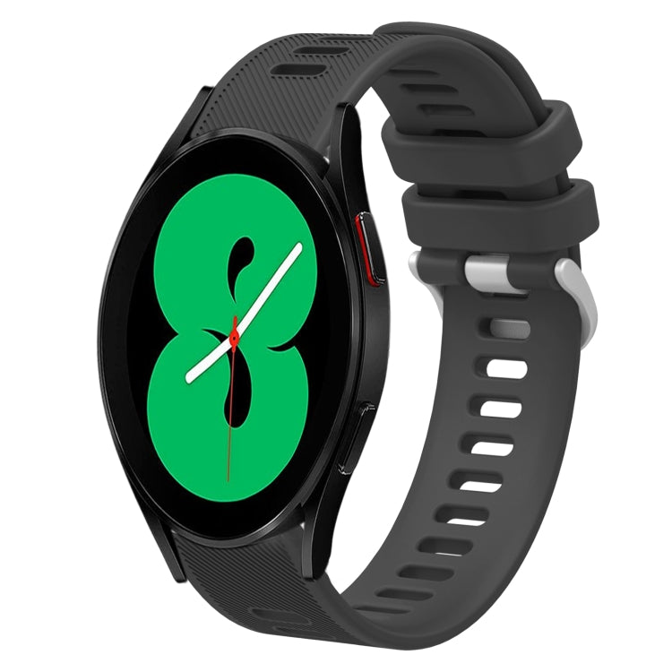 For Samsung Galaxy Watch4 44mm 20mm Twill Solid Color Silicone Watch Band