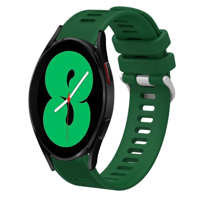 For Samsung Galaxy Watch4 44mm 20mm Twill Solid Color Silicone Watch Band