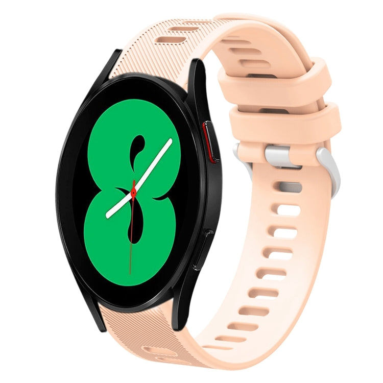 For Samsung Galaxy Watch4 44mm 20mm Twill Solid Color Silicone Watch Band