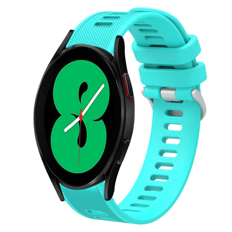 For Samsung Galaxy Watch4 44mm 20mm Twill Solid Color Silicone Watch Band