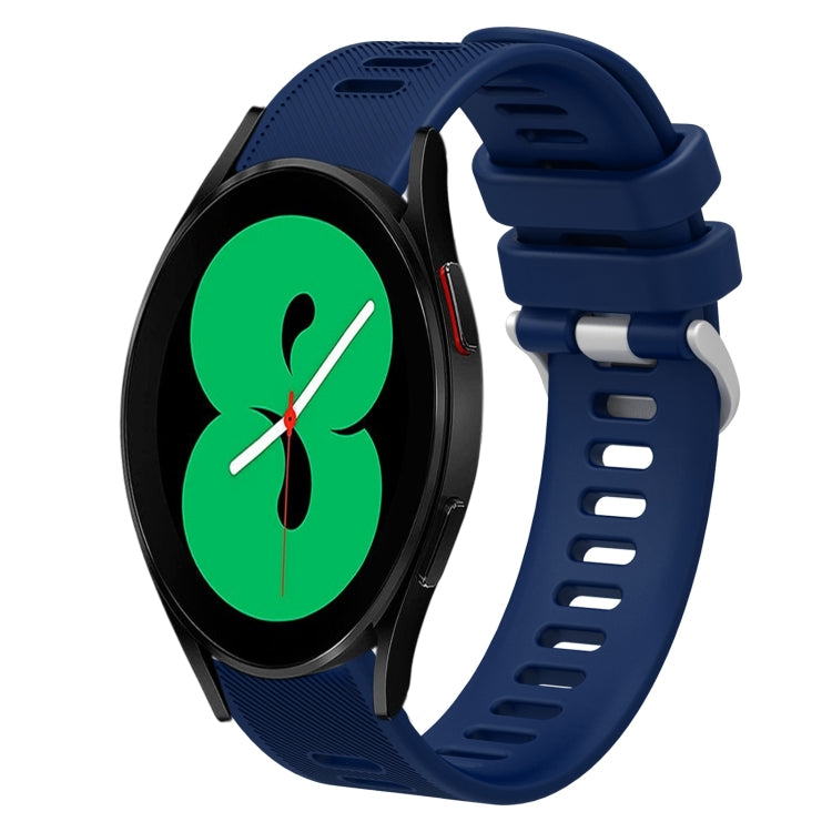 For Samsung Galaxy Watch4 44mm 20mm Twill Solid Color Silicone Watch Band