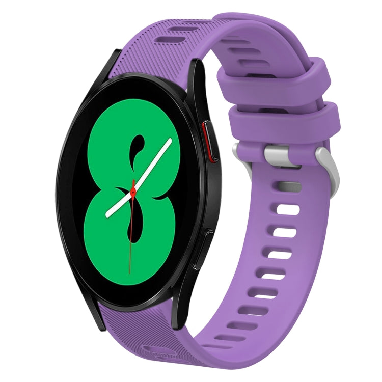 For Samsung Galaxy Watch4 44mm 20mm Twill Solid Color Silicone Watch Band