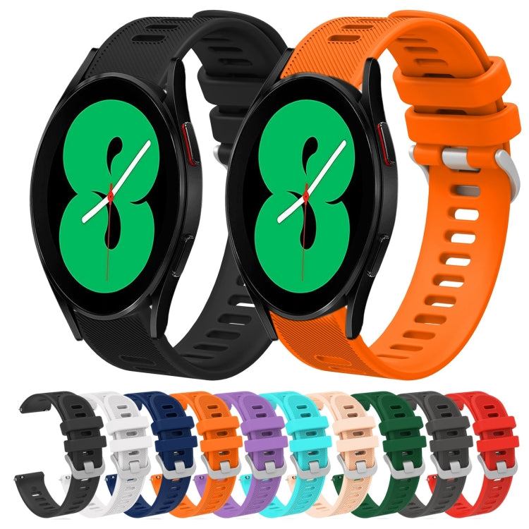 For Samsung Galaxy Watch4 44mm 20mm Twill Solid Color Silicone Watch Band