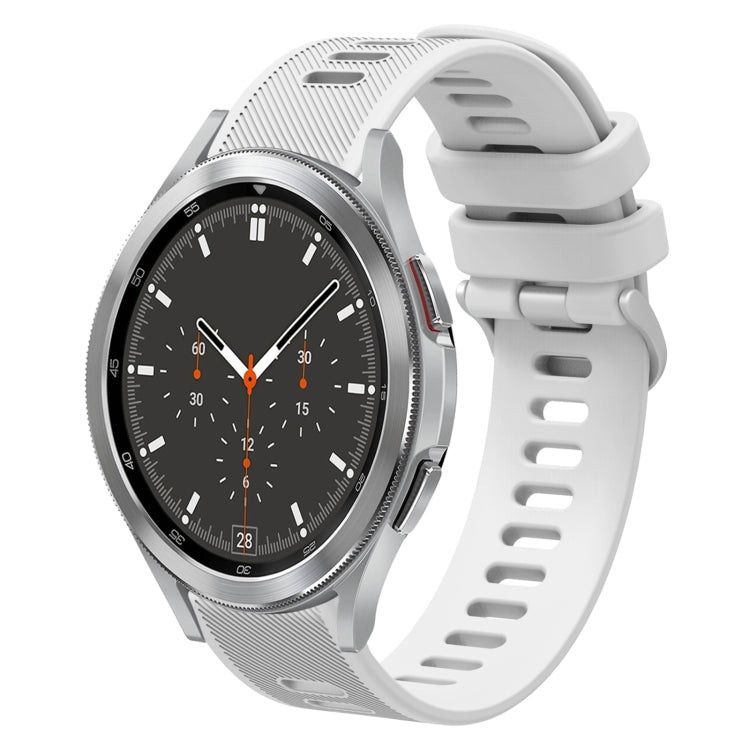 For Samsung Galaxy Watch4 Classic 46mm 20mm Twill Solid Color Silicone Watch Band
