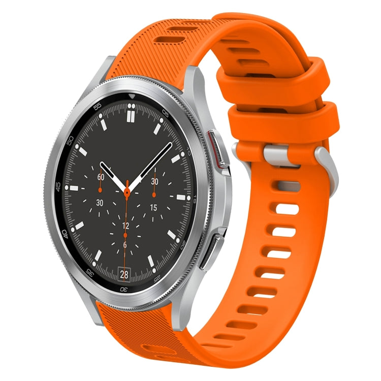 For Samsung Galaxy Watch4 Classic 46mm 20mm Twill Solid Color Silicone Watch Band