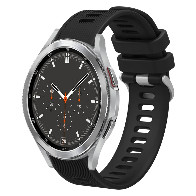 For Samsung Galaxy Watch4 Classic 46mm 20mm Twill Solid Color Silicone Watch Band