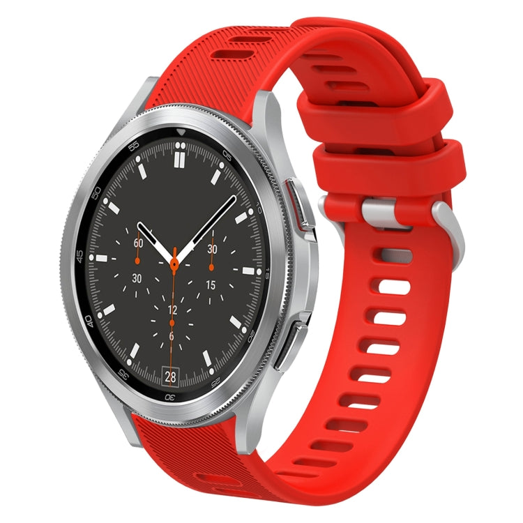 For Samsung Galaxy Watch4 Classic 46mm 20mm Twill Solid Color Silicone Watch Band