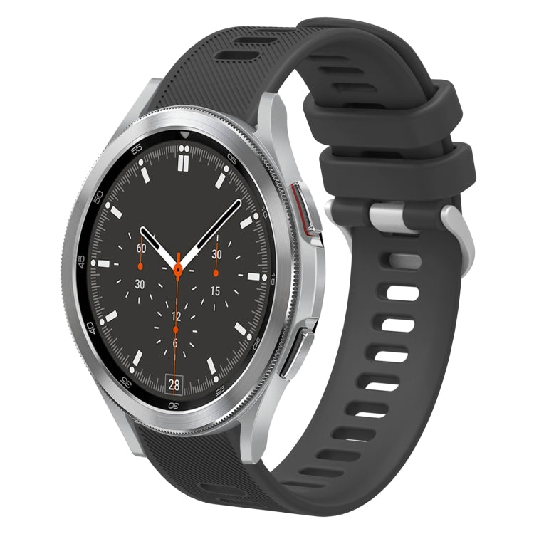 For Samsung Galaxy Watch4 Classic 46mm 20mm Twill Solid Color Silicone Watch Band