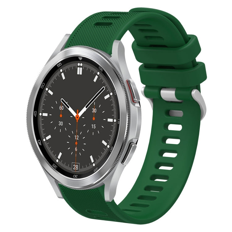 For Samsung Galaxy Watch4 Classic 46mm 20mm Twill Solid Color Silicone Watch Band