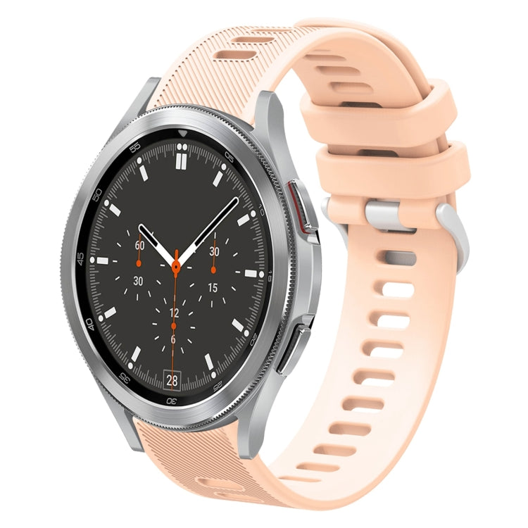 For Samsung Galaxy Watch4 Classic 46mm 20mm Twill Solid Color Silicone Watch Band