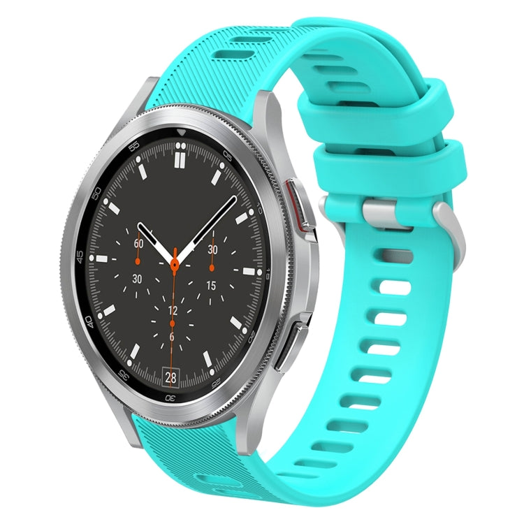 For Samsung Galaxy Watch4 Classic 46mm 20mm Twill Solid Color Silicone Watch Band