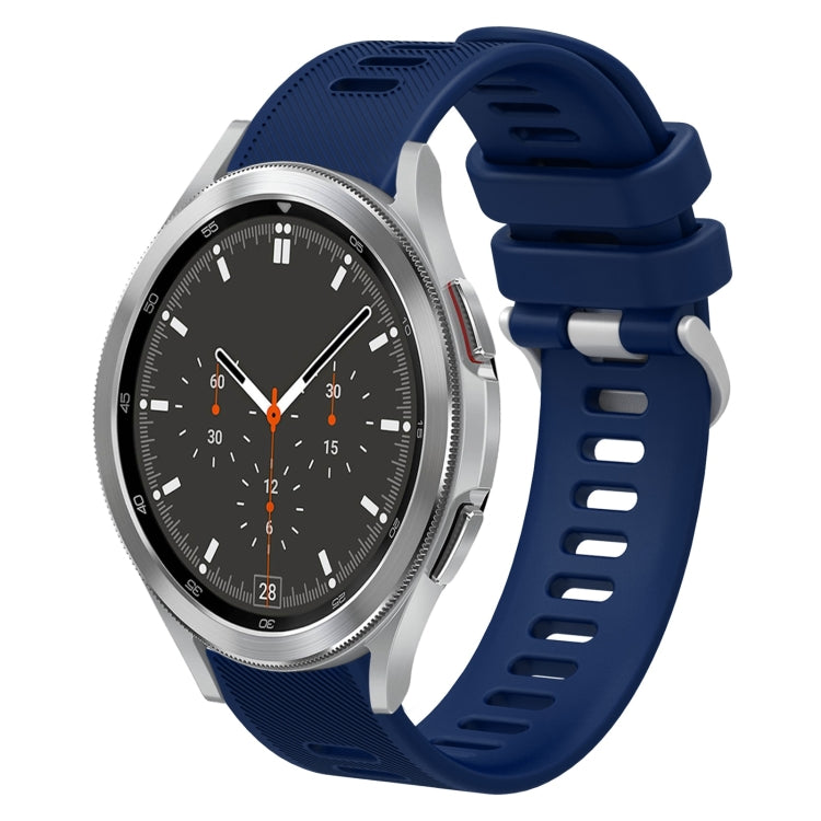 For Samsung Galaxy Watch4 Classic 46mm 20mm Twill Solid Color Silicone Watch Band