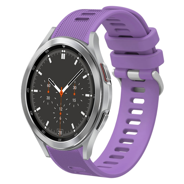 For Samsung Galaxy Watch4 Classic 46mm 20mm Twill Solid Color Silicone Watch Band
