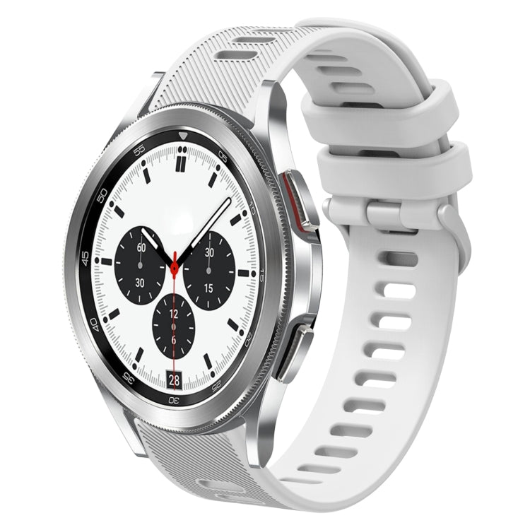 For Samsung Galaxy Watch4 Classic 42mm 20mm Twill Solid Color Silicone Watch Band