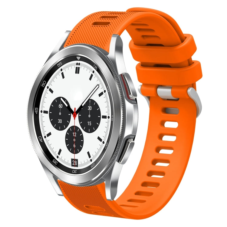 For Samsung Galaxy Watch4 Classic 42mm 20mm Twill Solid Color Silicone Watch Band