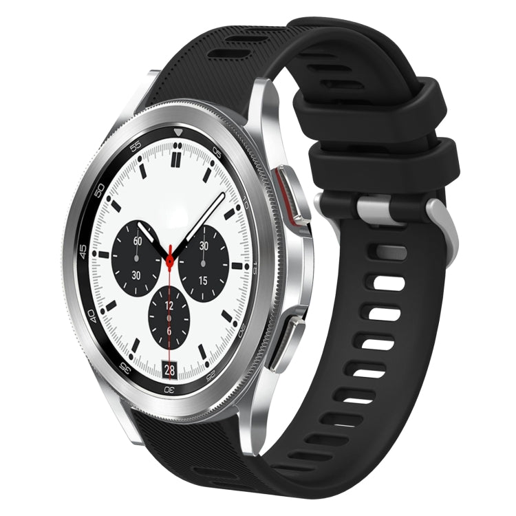 For Samsung Galaxy Watch4 Classic 42mm 20mm Twill Solid Color Silicone Watch Band