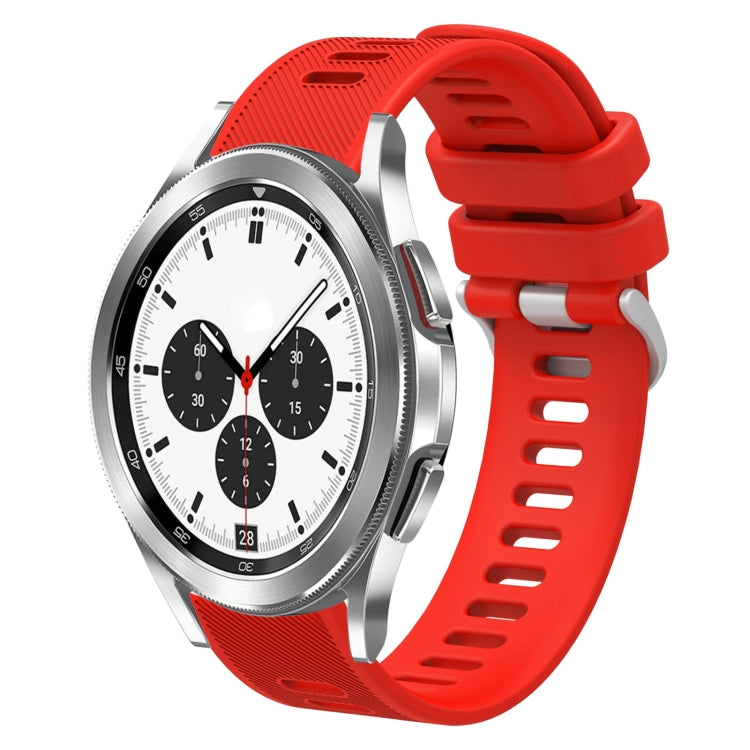 For Samsung Galaxy Watch4 Classic 42mm 20mm Twill Solid Color Silicone Watch Band
