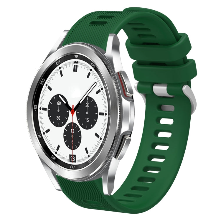 For Samsung Galaxy Watch4 Classic 42mm 20mm Twill Solid Color Silicone Watch Band