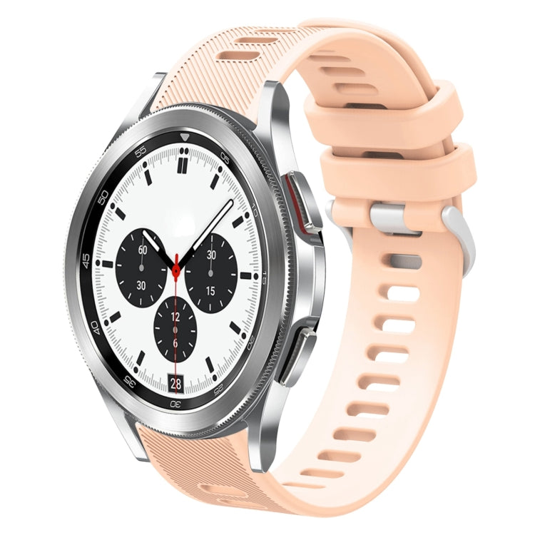 For Samsung Galaxy Watch4 Classic 42mm 20mm Twill Solid Color Silicone Watch Band